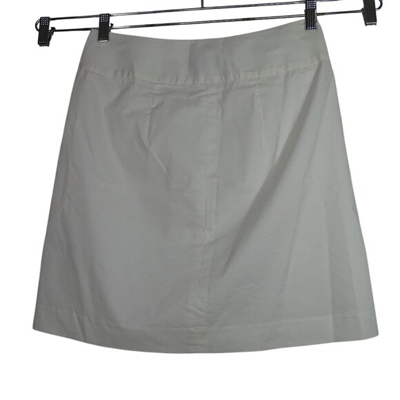 Banana Republic White Pleated Skirt Women Size 4 With Side Zipper Lined Pockets - Picture 5 of 12